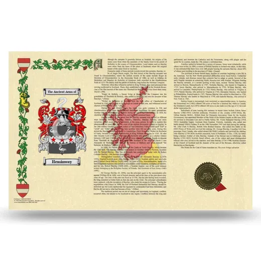 Heminway Armorial History Landscape Style