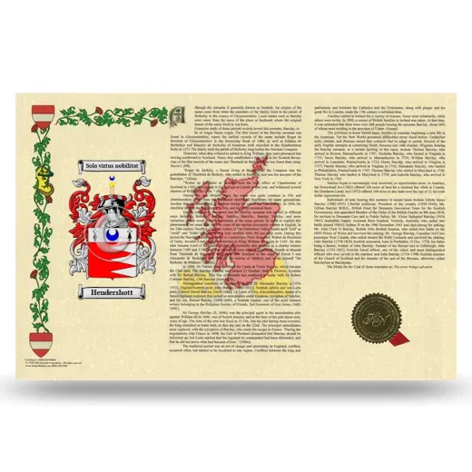 Hendershott Armorial History Landscape Style