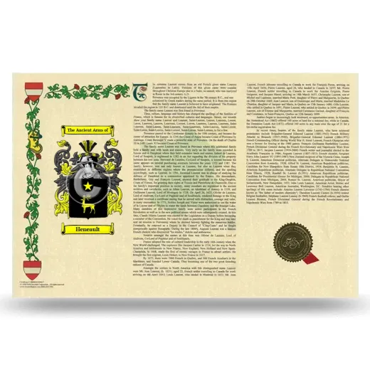 Heneault Armorial History Landscape Style