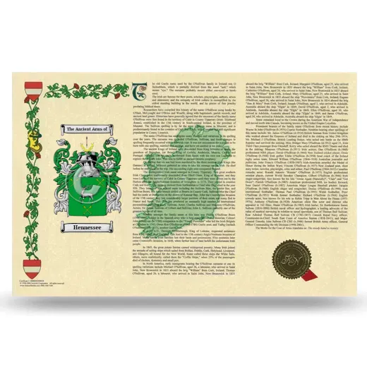 Hennessee Armorial History Landscape Style