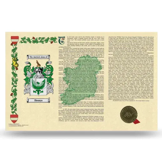 Henrys Armorial History Landscape Style