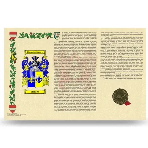 Hensen Armorial History Landscape Style