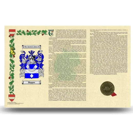 Hepper Armorial History Landscape Style