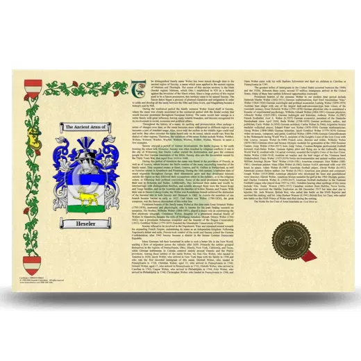 Heseler Armorial History Landscape Style