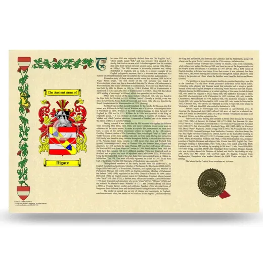 Higate Armorial History Landscape Style