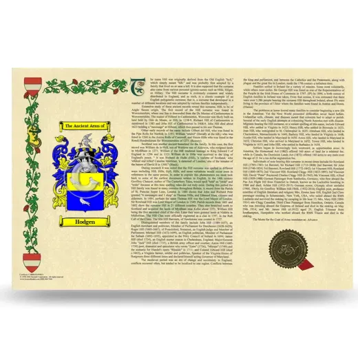 Hodgen Armorial History Landscape Style