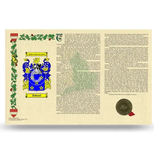 Holroyd Armorial History Landscape Style