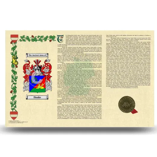Hunke Armorial History Landscape Style