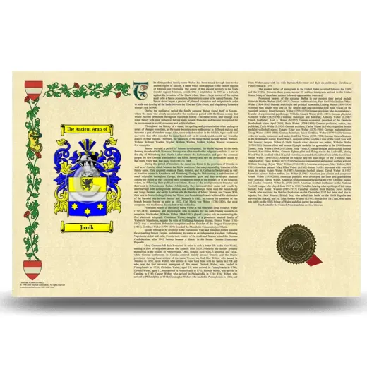 Janik Armorial History Landscape Style