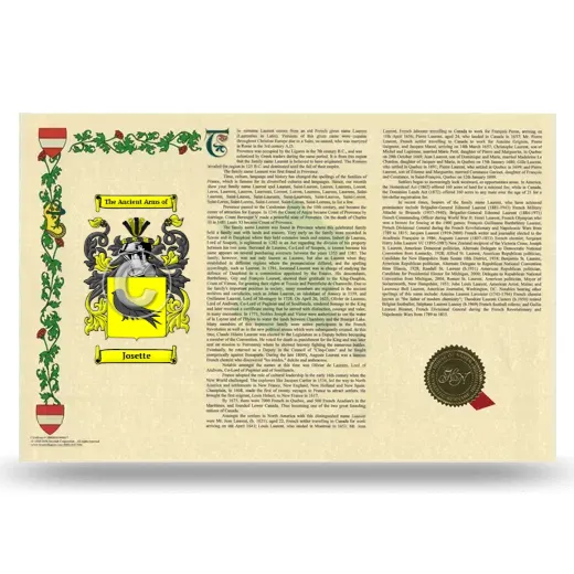 Josette Armorial History Landscape Style