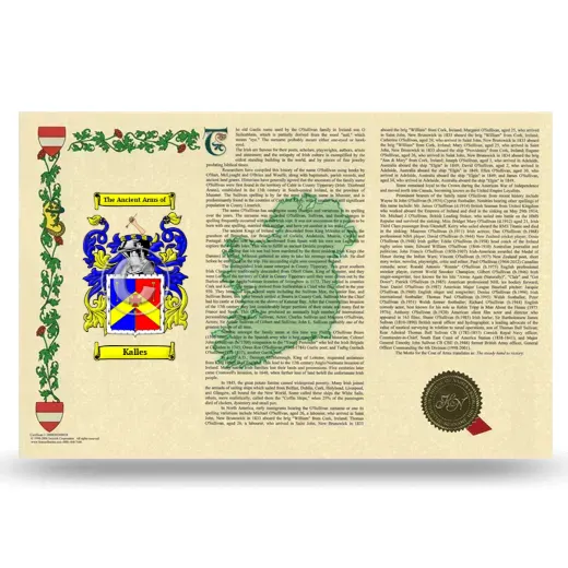 Kalles Armorial History Landscape Style