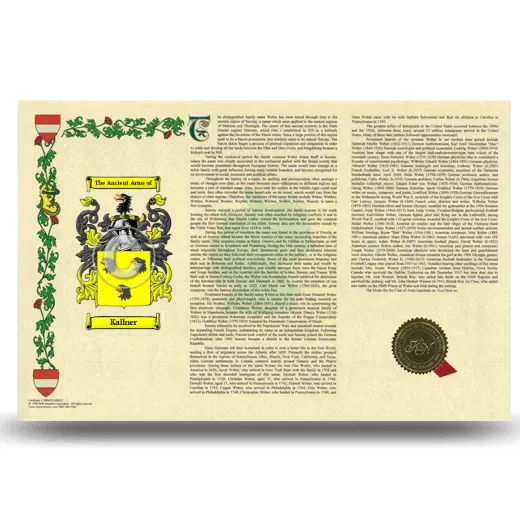 Kallner Armorial History Landscape Style