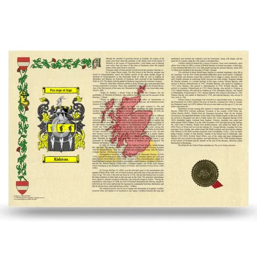 Kidston Armorial History Landscape Style