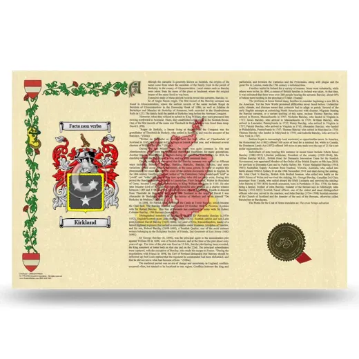 Kirkland Armorial History Landscape Style