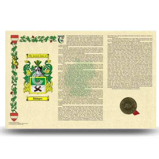 Kisinger Armorial History Landscape Style