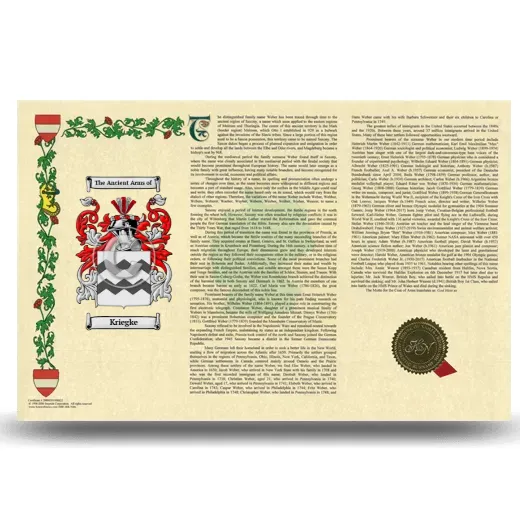 Kriegke Armorial History Landscape Style