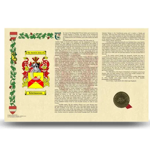 Kristiansson Armorial History Landscape Style