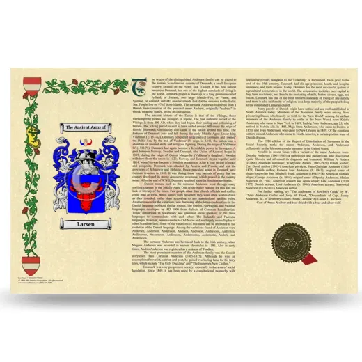 Larsen Armorial History Landscape Style