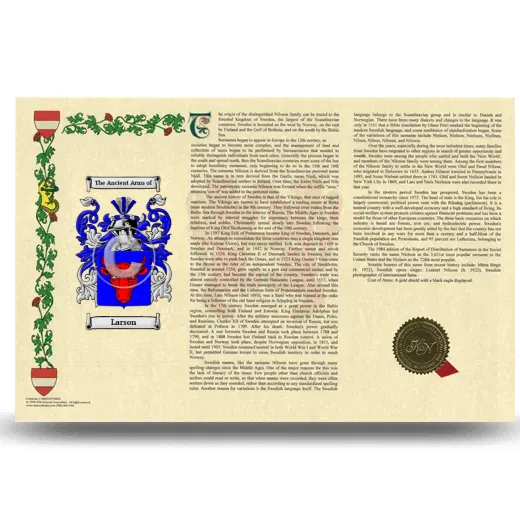 Larson Armorial History Landscape Style