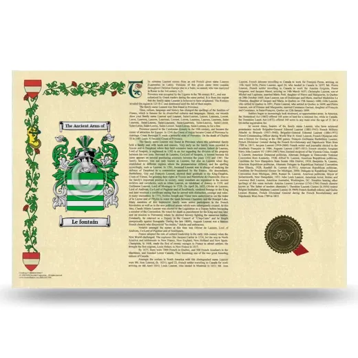 Le fontain Armorial History Landscape Style
