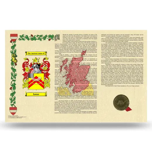 Leese Armorial History Landscape Style