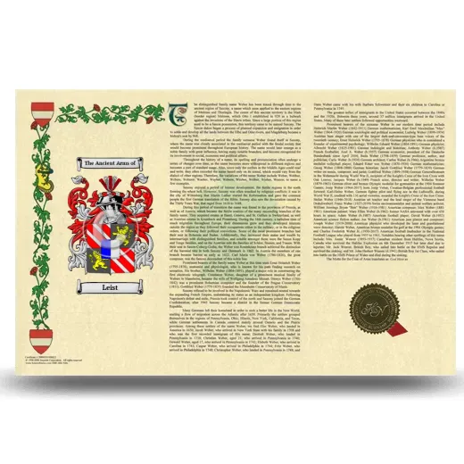 Leist Armorial History Landscape Style