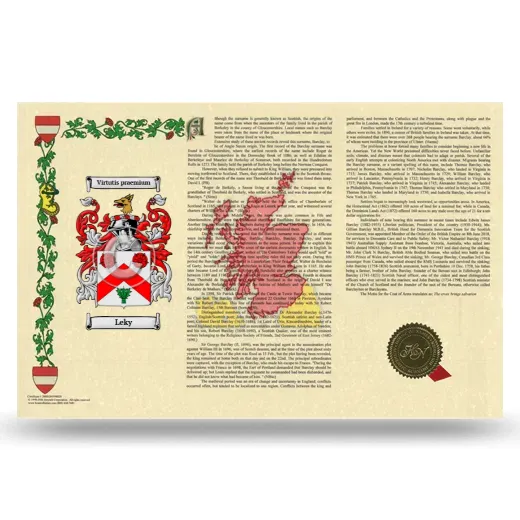 Leky Armorial History Landscape Style