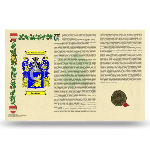 Leproux Armorial History Landscape Style