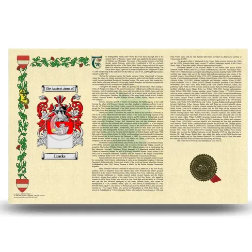 Lincks Armorial History Landscape Style