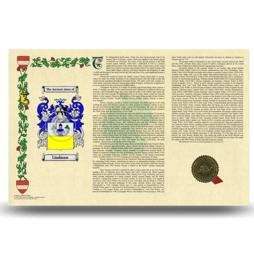 Lindman Armorial History Landscape Style