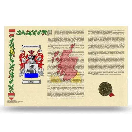 Lithgo Armorial History Landscape Style