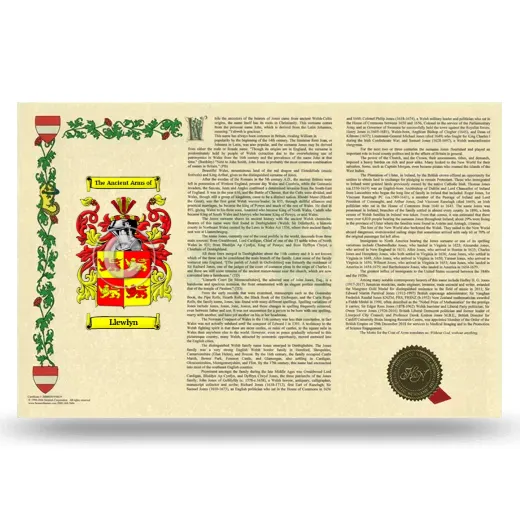 Llewlyn Armorial History Landscape Style