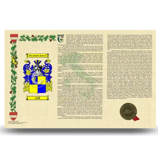 Lodi Armorial History Landscape Style