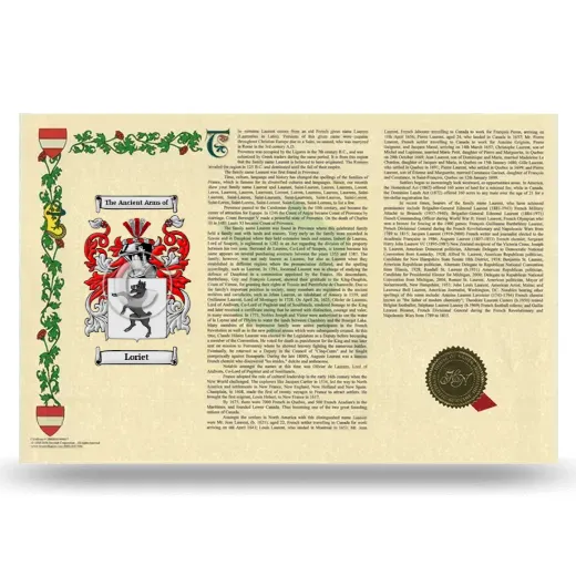 Loriet Armorial History Landscape Style