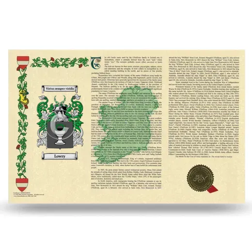 Lowry Armorial History Landscape Style