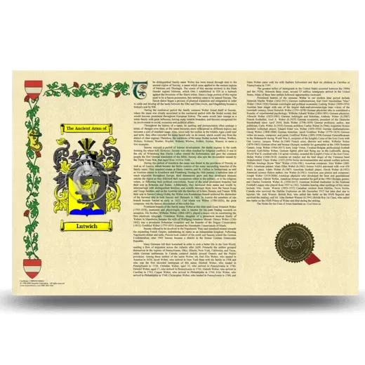 Lutwich Armorial History Landscape Style