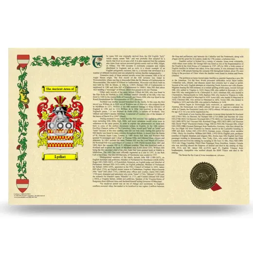 Lydiat Armorial History Landscape Style