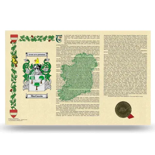MacCassin Armorial History Landscape Style