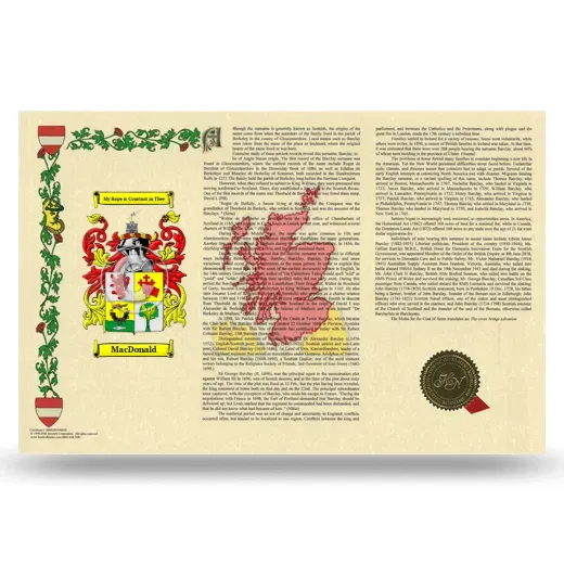 MacDonald Armorial History Landscape Style