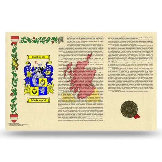 MacDougald Armorial History Landscape Style