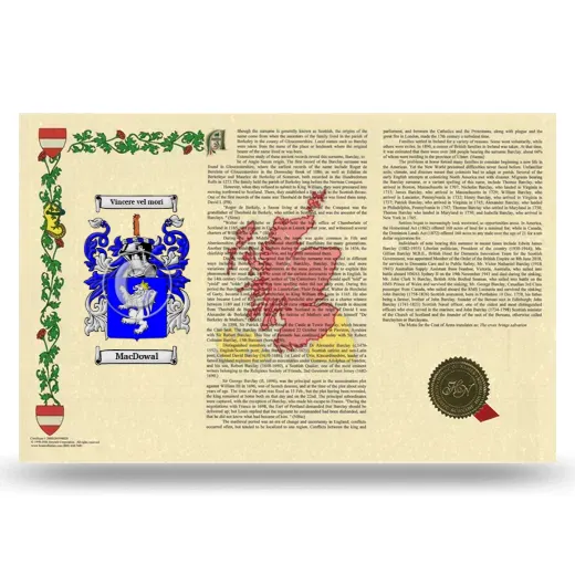 MacDowal Armorial History Landscape Style