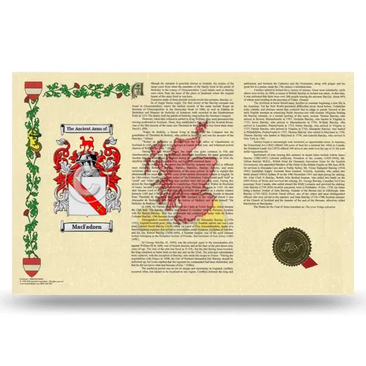 MacFadzen Armorial History Landscape Style