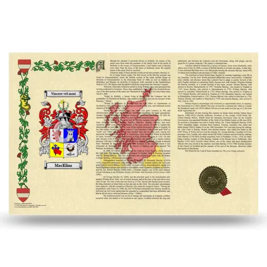 MacKlins Armorial History Landscape Style