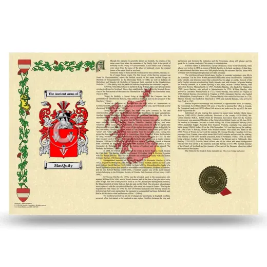 MacQuity Armorial History Landscape Style