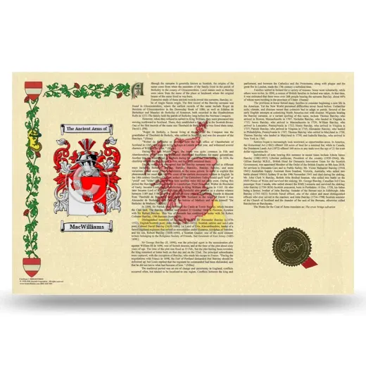 MacWilliams Armorial History Landscape Style