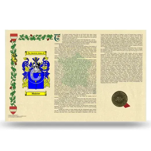 Maistre Armorial History Landscape Style