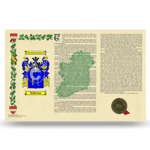Mallownie Armorial History Landscape Style