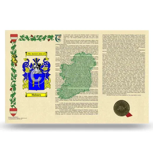 Maloney Armorial History Landscape Style