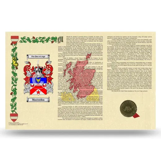 Masterdon Armorial History Landscape Style