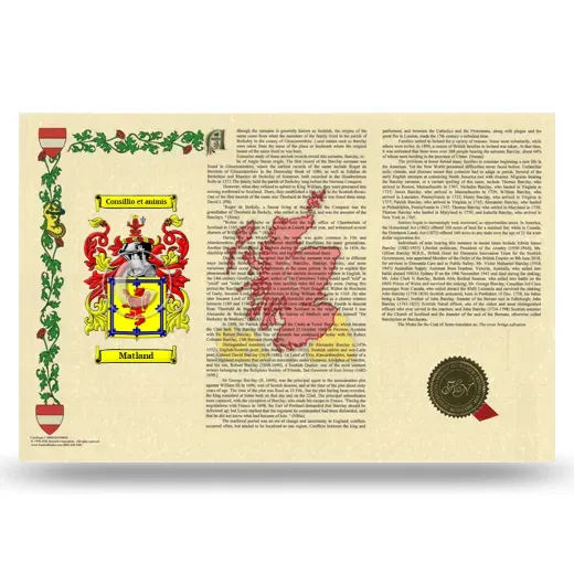 Matland Armorial History Landscape Style